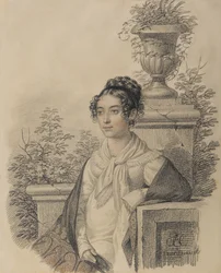 Porträt von Olga Nikolaevna Kokoshkina, geb. Rezanova 1802-1828, zwischen 1824 und 1828