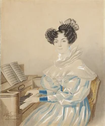 Porträt von Tatiana Petrovna Lvova 1789-1848, geb. Poltoratskaya, 1820er Jahre