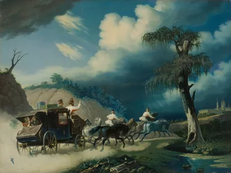 Troika während eines Gewitters, 1830er Jahre