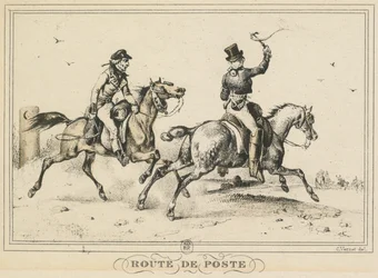 Szenen des täglichen Lebens, Straßen und Wege: Postroute..., 1817
