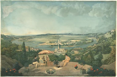 Blick auf Paris von der Terrasse des Pavillon de Brimborion