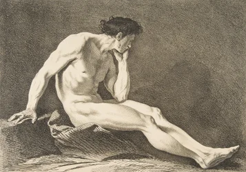 Eine Académie: Sitzender Mann, 1742-43
