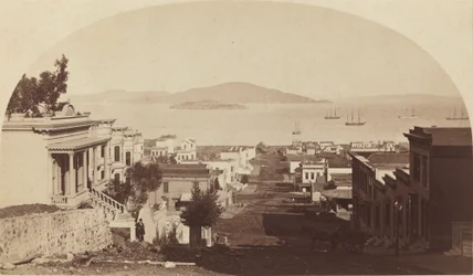 Alcatraz Island und San Francisco Bay, Blick nach Norden, 1880er Jahre