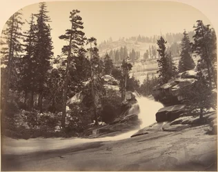 Kaskade, Nevada Fall links, Ansicht oberhalb des Vernal Fall, 1861