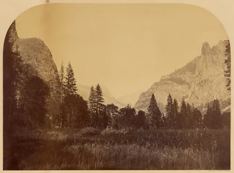 [Yosemite, Blick auf den Talboden, rechts der Sentinel Rock]