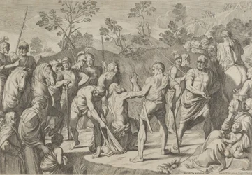 Heiliger Andreas kniend im Gebet, als er zum Kreuz geführt wird, nach Reni, 1650-80