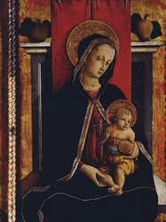 Madonna und Kind, Detail vom San Silvestro Polyptychon, 1468 (Detail)