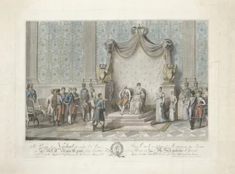 Prinz von Neuchâtel vor Maria Louise von Österreich