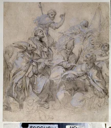Fresko-Vorzeichnung für die Kirche Santa Maria del Popolo in Rom