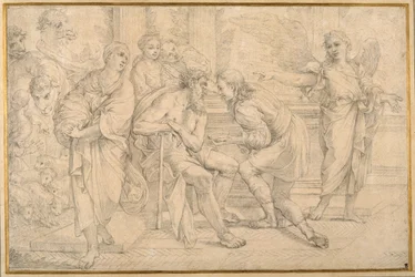 Tobias heilt die Blindheit von Tobit mit der Galle des Fisches