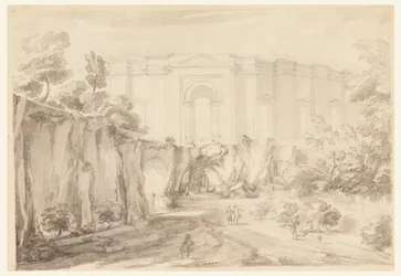 Entwurf für ein Halbkreisgebäude, Villa Albani, Rom, Italien
