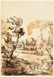 Zeichnung, Eine pastorale Landschaft, 1760–1780