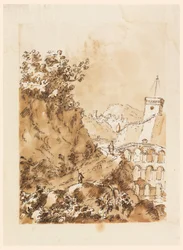 Landschaft mit Bergstadt, 1760–80