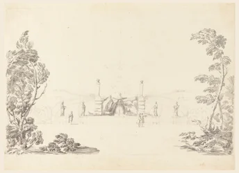 Skizze für einen Brunnen im Park, 1740