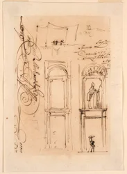 Zeichnung, Skizzen und Schrift, 1765