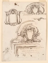 Zeichnung, Skizzen für Rahmen, für die Sakristei von St. Peter, 1740–58