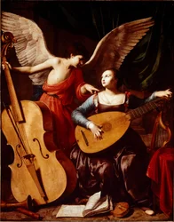 Heilige Cäcilia und der Engel von Carlo Saraceni