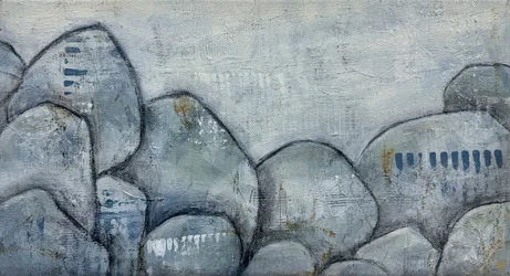 Texturierte blau-graue Felsen