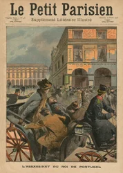 Ermordung von König Carlos I., König von Portugal, Titelbildillustration aus 