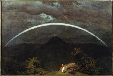 Gebirgslandschaft mit Regenbogen