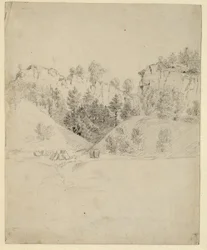 Landschaft mit einem Steinbruch