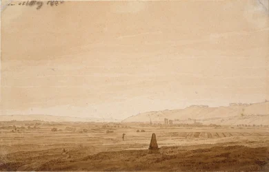 Landschaft mit einem Obelisken, 1803