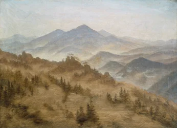 Landschaft mit dem Rosenberg in den Böhmischen Bergen