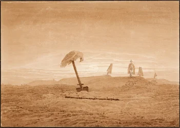 Landschaft mit Gräbern