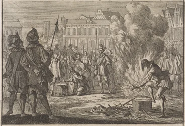 Militärgericht auf dem Marktplatz von Prag, 1642