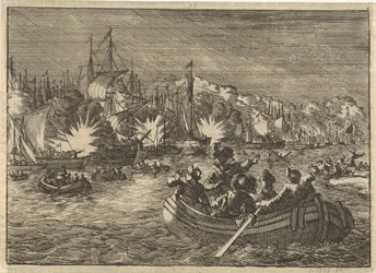 Spanische Flotte auf der Schelde von Holländern erobert und verbrannt, 1631