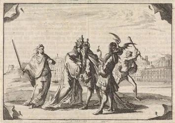Spotprent über den Streit zwischen Ludwig XIV und Papst Innozenz XI, 1687