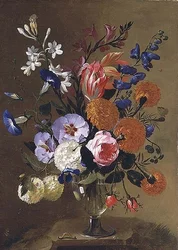 Stillleben mit Blumen in einer Vase, 1668