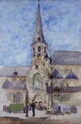 Ein Markttag Kirche St. Jacques, Gent, Belgien