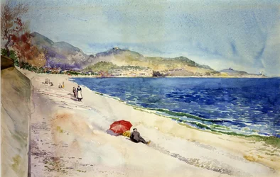 Am Strand unter der Promenade des Anglais, Nizza, Frankreich