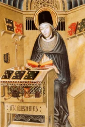 Porträt des heiligen Augustinus von Hippo (Tempera auf Holz)