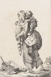 Bäuerin mit zwei Kindern, ca. 1758