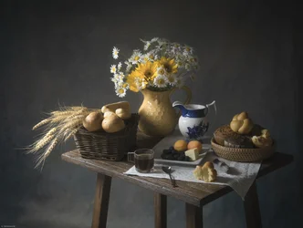 Rustikales Frühstück Stillleben