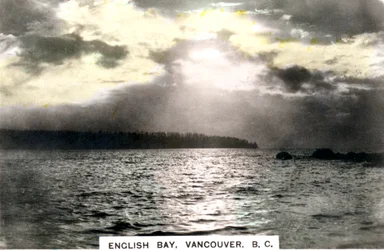 Sonnenuntergang über der English Bay, Vancouver, British Columbia, Kanada, ca. 1920er