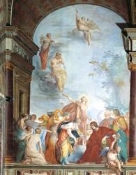 Fresko des Ruhms und der Heiligen Anna - Die Taten von Lorenzo de Medici, bekannt als der Prächtige