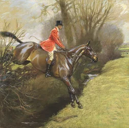 Oberstleutnant Ted Lyon springt über eine Hecke