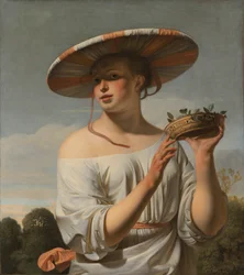 Mädchen mit großem Hut, 1645-1648