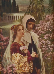 Dante Alighieri - Dante und Beatrice im Garten