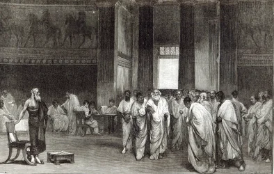 Appius Claudius überredet den Senat, das Friedensangebot von Pyrrhus abzulehnen, aus 