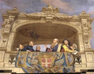 Macchiavelli, A. Gentili, Pier Capponi und Cavour (Detail)