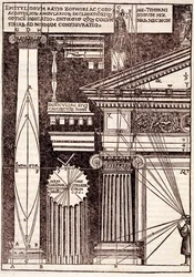 Beispiele klassischer Proportionen, aus Di Lucio Vitruvio Pollione de architectura a libri dece, von Gotardo de Ponte Como, 1521