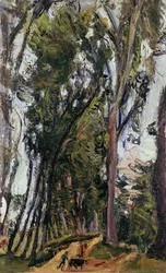 Landschaft mit Bauer, von Chaim Soutine (1894-1943), Frankreich, 20. Jahrhundert