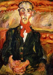 Mann mit rotem Schal, um 1921