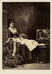 Maria Fjodorowna (Dagmar von Dänemark) (1847-1928) und ihr Sohn, der Zarewitsch Nikolaus Alexandrowitsch (Nikolaus II.)