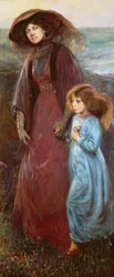 Porträt von Mrs. Muriel Waddington und Tochter