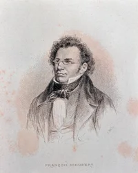 Porträt von Franz Schubert (Gravur)